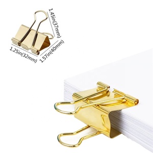 Hot bán 24 Gói Vàng Chất kết dính <span class=keywords><strong>Clip</strong></span> đa chức năng gấp <span class=keywords><strong>Clip</strong></span> đóng cửa túi nhựa <span class=keywords><strong>Clip</strong></span> 32mm vàng Bulldog - Product Image 5