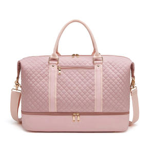 क्रॉस-बॉर्डर जिम बैग महिलाओं के जूते के डिब्बे में बड़ी क्षमता बोर्डिंग कंधे के क्रॉसबॉडी बैग योग बैग गुलाबी यात्रा बैग - Product Image 2