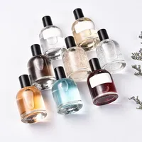 Flacon de Parfum Rond Vide Transparent de Luxe 30ml 50ml 100ml pour Homme et Unisexe avec Emballage Boîte