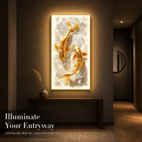 Décoration Murale Lumineuse LED de Luxe avec Cadre – 5 Designs Disponibles – Idéale pour Entrée, Couloir, Salon – Vente en Gros