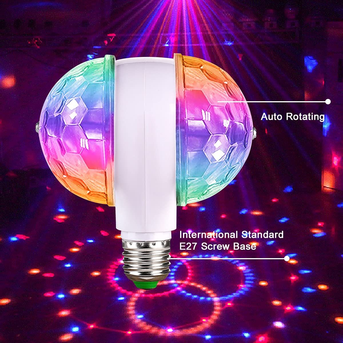E27 Disco Party Glühbirne Rotierende Blitzlichter Rgb Dj Light Lampe Led Bunte Smart Crystal Disco Glühbirne Für Weihnachts Ferien
