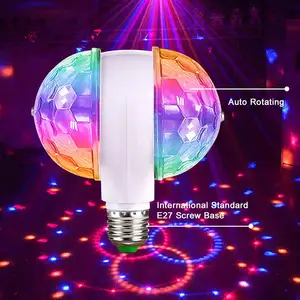 E27 디스코 파티 전구 회전 스트로브 조명 RGB DJ 조명 램프 LED 다채로운 스마트 크리스탈 디스코 전구 크리스마스 휴일