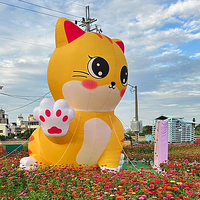 Mascotte gonflable géante personnalisée, modèle de chat imperméable à gonflage rapide, pour publicité extérieure