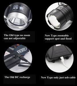 <span class=keywords><strong>Linterna</strong></span> <span class=keywords><strong>Frontal</strong></span> Recargable de Alta Potencia de 300 Metros, P70 P90 con Zoom, a Prueba de Explosiones, Brillante XHP90 - Product Image 5