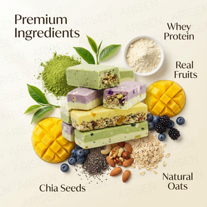 Assortiment OEM de 12 barres protéinées sucrées, riches en protéines, faibles en glucides, <span class=keywords><strong>sans</strong></span> <span class=keywords><strong>gluten</strong></span>, compatibles cétogène, collations nutritives, sac de soutien - Product Image 3