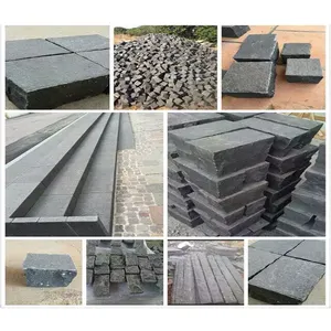 Groothandel Goedkope Outdoor Bestrating Natuursteen Zwart Basalt Graniet Kubus Steen