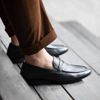 Mocassins en cuir neufs, décontractés, à bout rond, semelle souple en caoutchouc, respirants, légers, à enfiler, pour le bureau et la carrière, livraison rapide