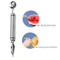 Ensemble de cuillères à fruits à double tranchant en acier inoxydable pour gadgets de cuisine