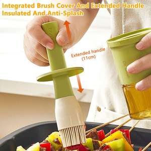 3 Color Option Multifunctional 2 in 1 Kitchen Cook Oil Pot <b>Bottle</b> Container <b>Brush</b> - Product Image 6