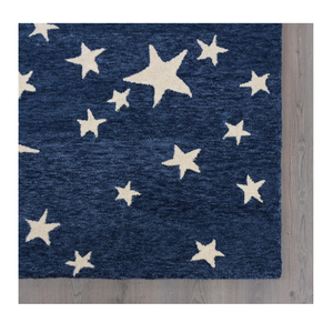 Alfombra de lana con diseño de estrellas azules modernas de tamaño personalizado de alta calidad directa de la India para pisos del hogar - Product Image 3