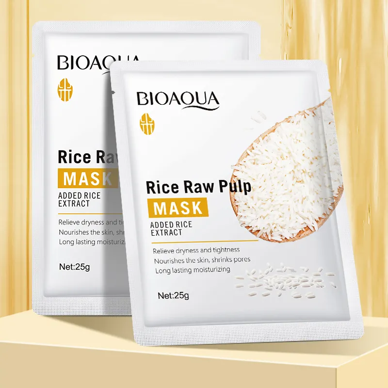 BIOAQUA OEM estratto di riso collagene nutriente profondo cura del viso maschera facciale di bellezza idratante più lunga per la cura della pelle