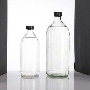A granel 8oz 16oz 32oz <span class=keywords><strong>Old</strong></span> Fashioned Classic Clear Round Cocina Vinagre Dispensador de aceite Botella de vidrio - Product Image 5