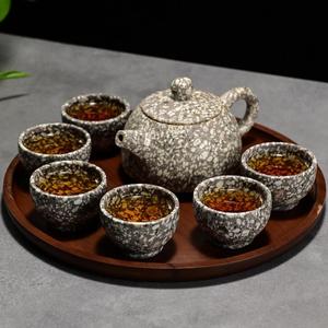 Maifan Stone Tea Set 4 People Pottery Traditional Chinese Style Simple Design Durable Teapot Teacups Tea Tray For Home Use - Product Image 5