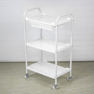 Plastic Material Cheap Price Salon <strong>Trolley</strong> Cart <strong>White</strong> Color Style Salon <strong>Trolley</strong> - Product Image 3