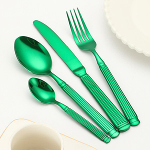 New cross-border stainless steel Roman column tableware, Christmas theme, Western <b>restaurant</b> steak knife, fork, spoon, and - Product Image 2