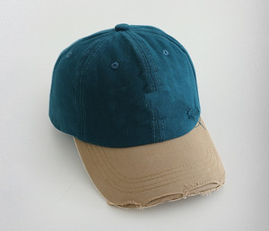 Casquettes de baseball unies délavées pour enfants, avec logo brodé 3D personnalisé, style rétro, en denim vierge, type « Dad Hat » - Product Image 1