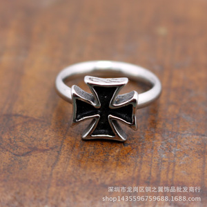 yunnique Fashion <b>Rings</b> <b>Cross</b> Shape 316 Stainless Steel Retro Design For Women Gift Jewelry - Product Image 2