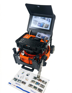 Caméra d'inspection des canalisations AMJET R22MAX à double câble 1080P, appareil de relevé des drains pour la détection des égouts municipaux - Product Image 1