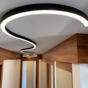 Diseño de Iluminación Interior Creativo, Lámpara Colgante LED en Forma de S, Luz Lineal Curva - Product Image 1