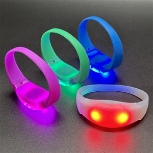 Pulseras intermitentes iluminadas con logotipo personalizado <span class=keywords><strong>en</strong></span> varios colores para ocasiones de Acción de Gracias de graduación de Ramadán - Product Image 5