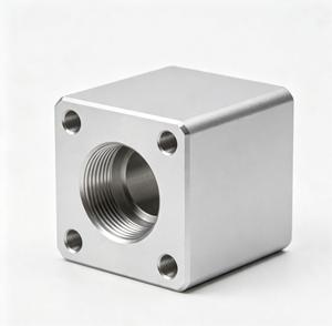 CNC Machined Aluminum Square Flange Mounting <b>Bracket</b> with Central Hole and Four <b>Corner</b> Holes CNC Machining Customization Service - Product Image 2