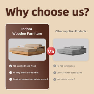 เก้าอี้พักผ่อนไม้สักแบบสองที่นั่ง พร้อมเบาะรองนั่งทนทุกสภาพอากาศและโฟมความยืดหยุ่นสูง สำหรับวิลล่าริมสระน้ำในสวน - Product Image 3