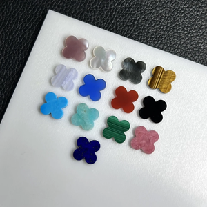 Gemma di Malachite Verde a Forma di Quadrifoglio Puro all'Ingrosso per Creazione di Gioielli - Product Image 2