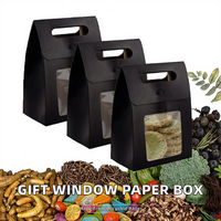 Boîte d'emballage personnalisée autoportante pour gâteaux, pains et pâtisseries, en papier recyclé de qualité alimentaire avec fenêtre de visualisation intégrée
