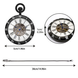 Orologio da Tasca Meccanico Automatico di Lusso con Catena, Numeri Romani Scheletrati Stile Steampunk, Ciondolo per Uomo, Regalo per Papà - Product Image 5