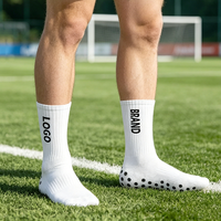 Chaussettes de sport antidérapantes pour homme, chaussettes de football respirantes en tricot avec grip personnalisé