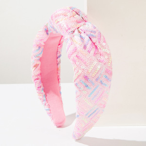 إكسسوارات شعر بسيطة جميلة وأنيقة تشبه الجنية بتصميم كوري مع ترتر لامع وعصابة رأس واسعة - Product Image 2