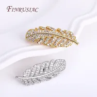 Fermoirs à perles de zircon incrustées, apprêts pour loisirs créatifs, 12x32MM, plaqué or 18K, fermoirs plume et perle, fournitures pour colliers et bracelets