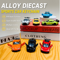 Mini porte-clés modèle de voiture de sport en métal, design avec portes ouvrables, pendentif de course, en vrac, cadeau, jouet pour enfant, breloque de sac, anniversaire homme