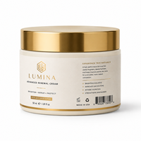 Etiqueta Personalizada a Prueba de Aceite, Envoltura Metálica Dorada para Botellas, Etiqueta Adhesiva Impermeable para Frascos de Crema Renovadora para el Cuidado de la Piel