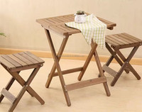 Nouvelle arrivée, mobilier commercial, table à manger en bois pliable, imperméable et anti-corrosion, pour extérieur, jardin, balcon