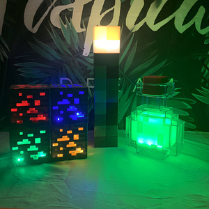 Phong cách hiện đại cho cho Minecraft <span class=keywords><strong>Led</strong></span> đèn pin <span class=keywords><strong>Torch</strong></span> đêm đèn USB có thể sạc lại tường ánh sáng ABS màu-thay đổi màu vàng cho - Product Image 3