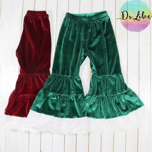 Top svendita pantaloni da bambino in tinta unita che i bambini indossano pantaloni da ragazza arruffati <span class=keywords><strong>Leggings</strong></span> in <span class=keywords><strong>velluto</strong></span> glassa per bambini - Product Image 5