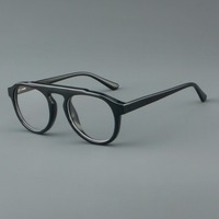Montures de lunettes optiques sur ordonnance surdimensionnées en acétate à dessus plat, patchwork, CP, cellulose solide