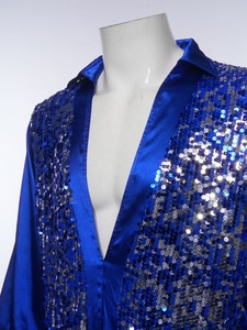 Traje de Gimnasia y Danza para Hombre, Leotardo de Ballet Latino con Mangas Largas y Botones en la Entrepierna, Ropa de Danza para Entrenamiento y Actuaciones en Escenario - Product Image 3
