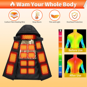 Giacca Riscaldata USB a Batteria, Cappotto Elettrico Caldo e Spesso a Maniche Lunghe per <span class=keywords><strong>Uomo</strong></span> e Donna, Personalizzabile con LOGO - Product Image 2