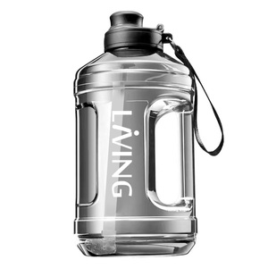 1600ml Water Bottle with Time Marker - Straw & Chug Lid - BPA Free Half Gallon Gym Water Bottle with Handle - Big Gallon Jug