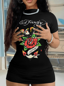 FloralCharm Abito Estivo da Donna, <span class=keywords><strong>Mini</strong></span> Vestito Aderente Sexy con Stampa Floreale e Maniche Corte - Product Image 5