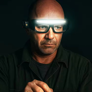 Linterna Frontal Recargable con Doble Fuente de Luz, Lámpara LED con <b>Sensor</b> para Gafas, para Acampar al Aire Libre, Ligera - Product Image 3