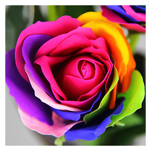 L flores artificiales de rosas arcoíris para regalo - Product Image 1