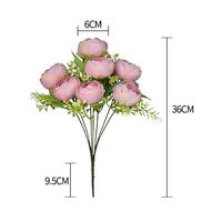 Groothandel Zevenkoppige Kunstzijden Bloemen Bruiloft Boeketten Bloemenontwerp Stijl Voor Arrangement