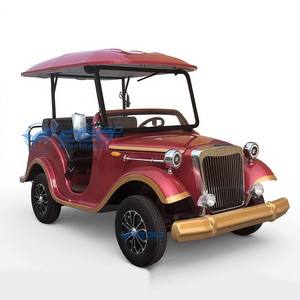 Voiture électrique rouge classique pour le tourisme, 5 places, design vintage, véhicule rétro pour les voyages de loisirs - Product Image 6