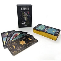 Boîte cadeau personnalisée OEM pour cartes de tarot avec couvercle et fond, cartes d'oracle personnalisées CMYK avec dorure à chaud (couleurs personnalisables)