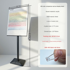 Custom Logo <b>Large</b> Rectangular Nail Art Display Color Board 4.5ft Tall Inclined Removable 450 Nail Tips Showing Shelf - Product Image 4