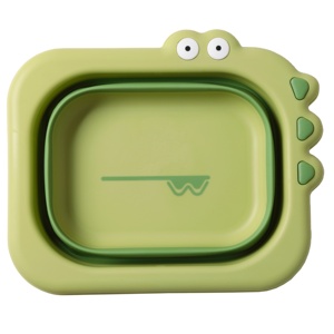 High Quality Foldable crocodile Shape baby infant plastic wash basin kids Multifunctional portable collapsible basin