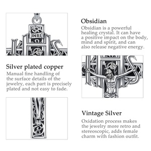 <span class=keywords><strong>Collier</strong></span> Crucifix Jésus en Laiton Plaqué <span class=keywords><strong>Argent</strong></span> Vieilli, Pendentif Croix INRI IHS, Médaille Religieuse Catholique, Bijou Pendentif - Product Image 6